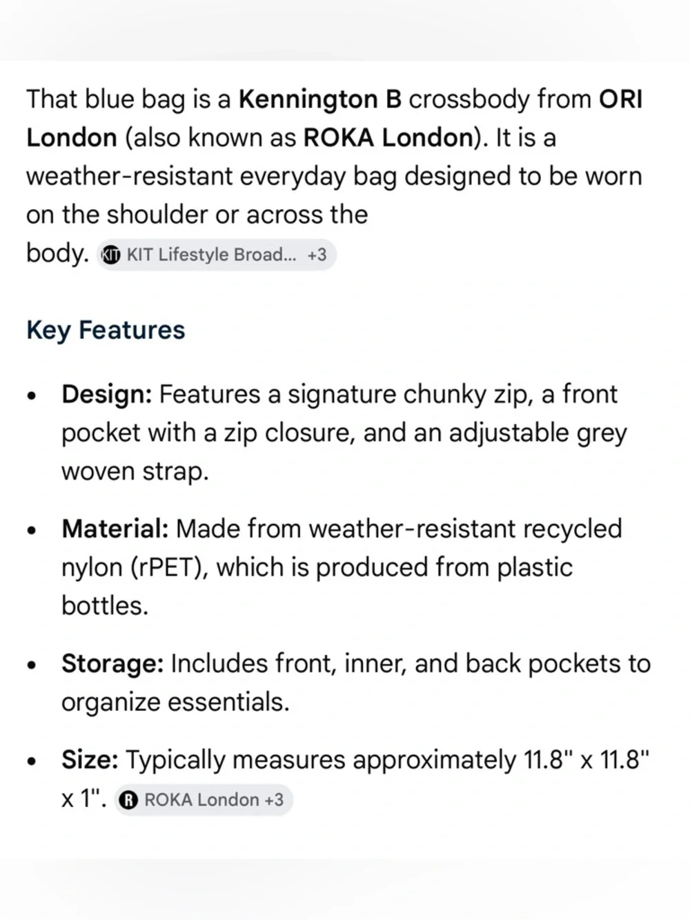 ORI LONDON Kensington B Recycled Nylon Crossbody in Simple Purple NWT - Picture 11 of 11